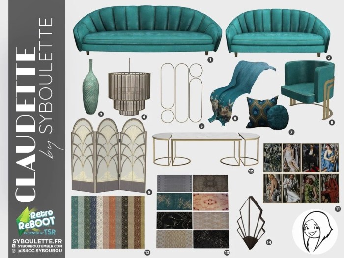 Art deco decor sims 4