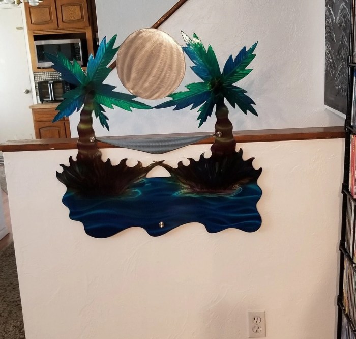 Beach decor metal wall art