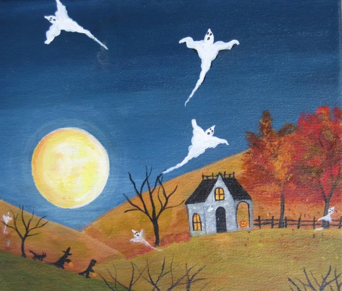 Folk art halloween decor