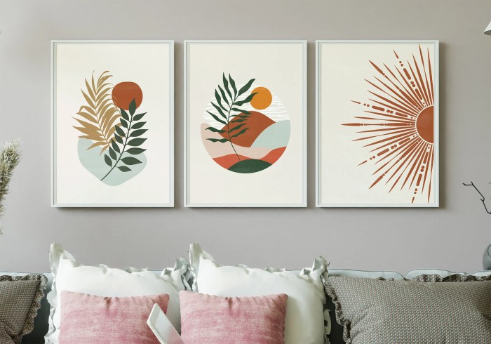 Boho decor wall art