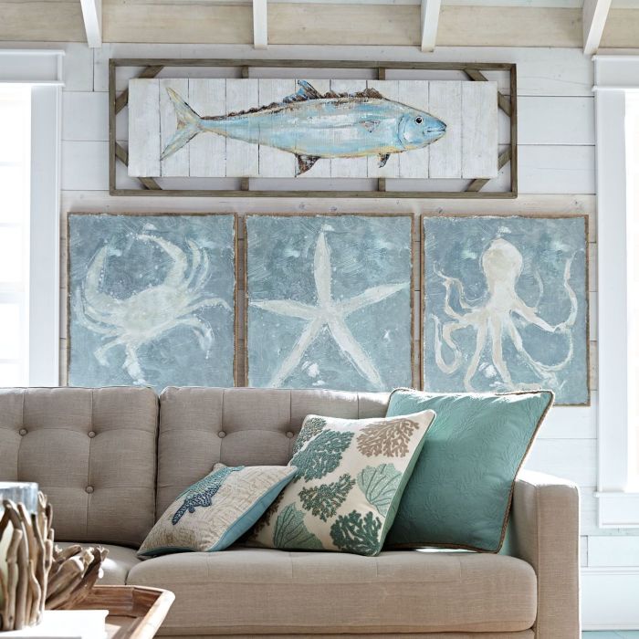 Wall beach cottage nautical canvas ideas room walls marine house decoration collection cheap